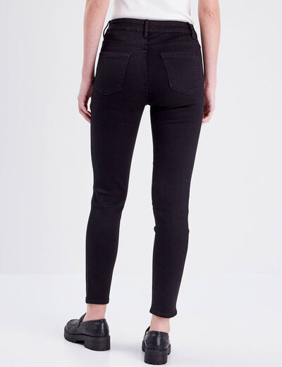 Jeans slim 5 poches denim noir femme