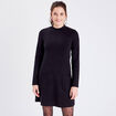 Robe pull droite avec poches noir femme