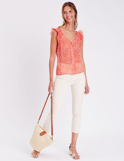 Blouse sans manches rouge femme