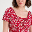 Blouse manches courtes bordeaux femme