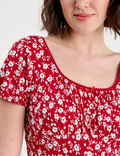 Blouse manches courtes bordeaux femme