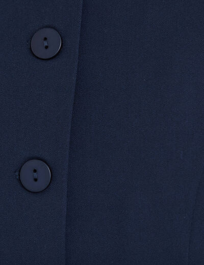 Gilet court cintr&eacute; sans manches bleu marine femme