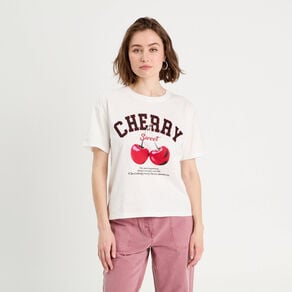 t shirt manches courtes ecru femme T-shirt manches courtes ecru femme
