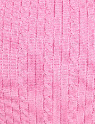 Top col polo manches courtes rose femme