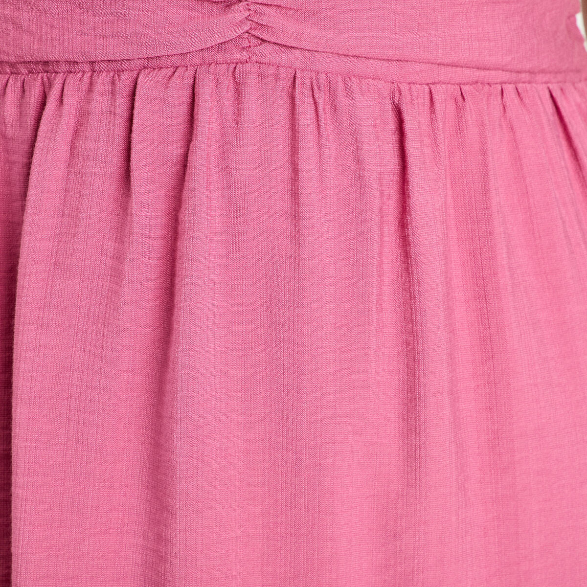 Robe évasée avec fronces vieux rose femme