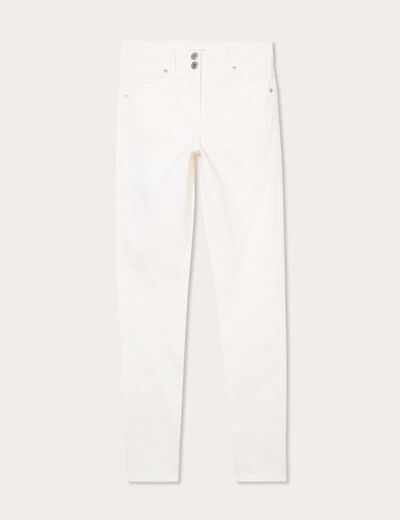 Jeans skinny 5 poches ecru femme