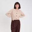 Gilet manches longues beige femme
