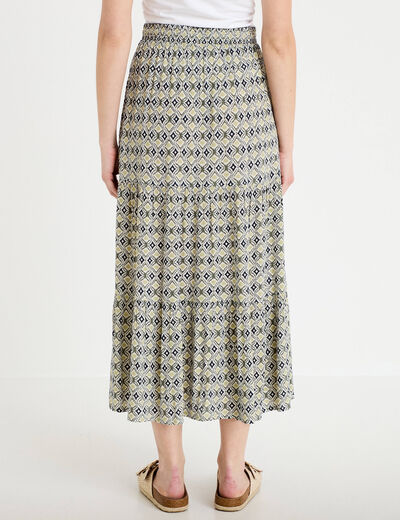 Jupon long &eacute;vas&eacute; vert femme