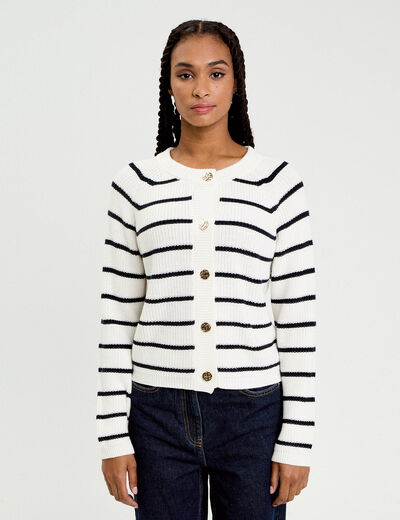 Gilet manches longues blanc femme