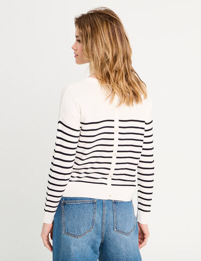 Pull manches longues bleu marine femme