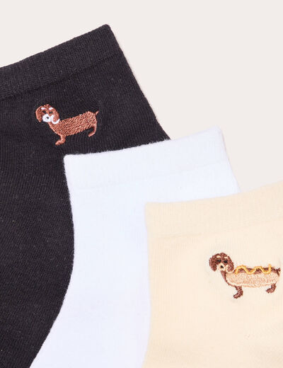 Lot 3 paires chaussettes ecru femme
