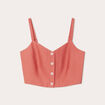 Caraco cropped boutonné vieux rose femme