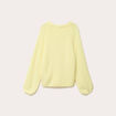 Pull ample col rond manches longues jaune clair femme
