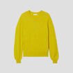 Pull avec col rond jaune or femme