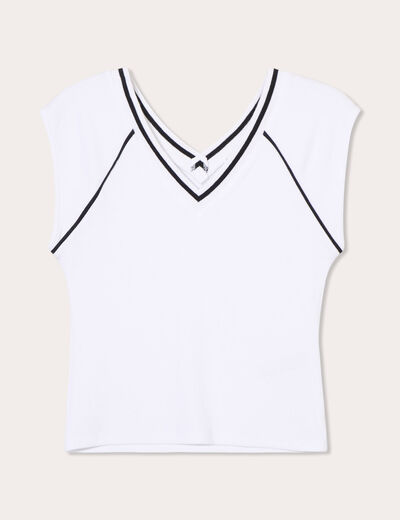 T-shirt manches courtes blanc femme