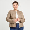 Veste ajustée simili cuir sable femme