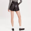 Short paperbag similicuir noir femme