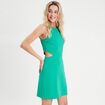 Robe moulante ouvertures vert femme