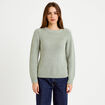 Pull manches longues brillant vert pastel femme