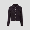 Veste droite boutonnée en jean noir femme