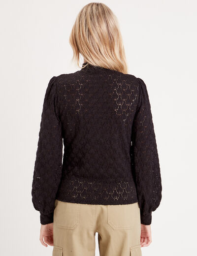 Pull manches longues noir femme