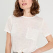 T-shirt détail noeud ecru femme
