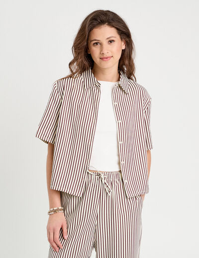 Chemise manches courtes noir femme