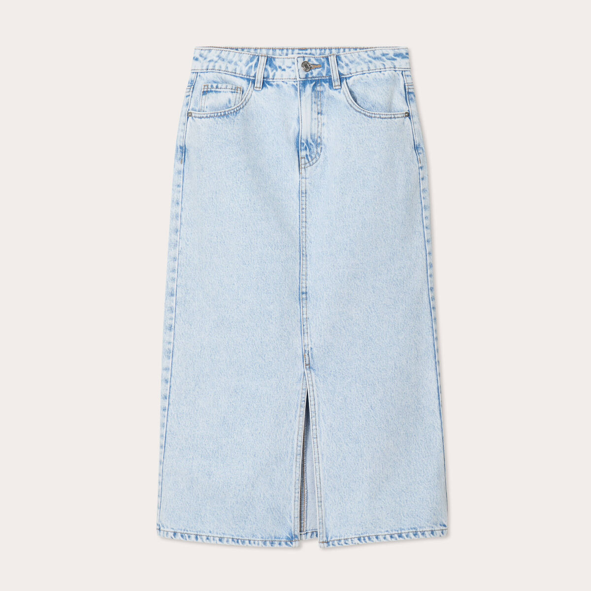 Jupe crayon taille standard denim bleach femme