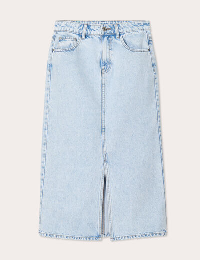 Jupe crayon taille standard denim bleach femme