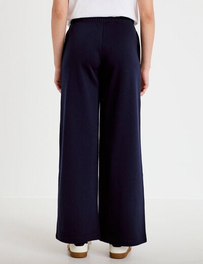 Pantalon large style jogging bleu marine femme
