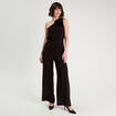 Combinaison pantalon large noir femme