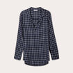 Chemise manches longues bleu foncé femme