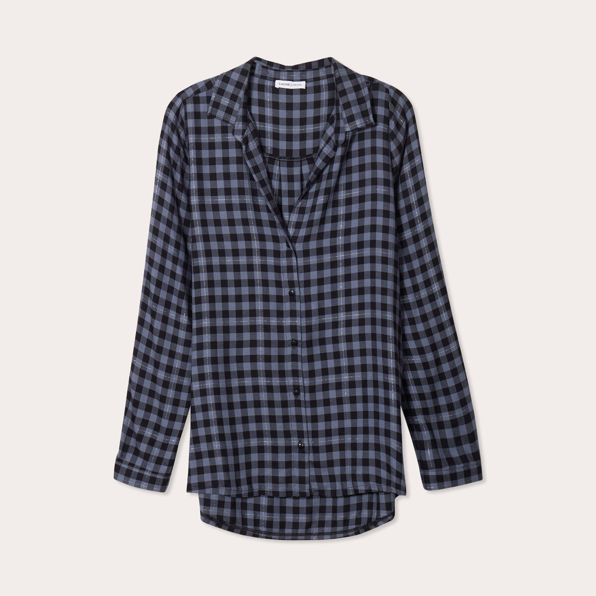 Chemise manches longues bleu foncé femme