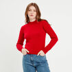 Pull manches longues rouge femme