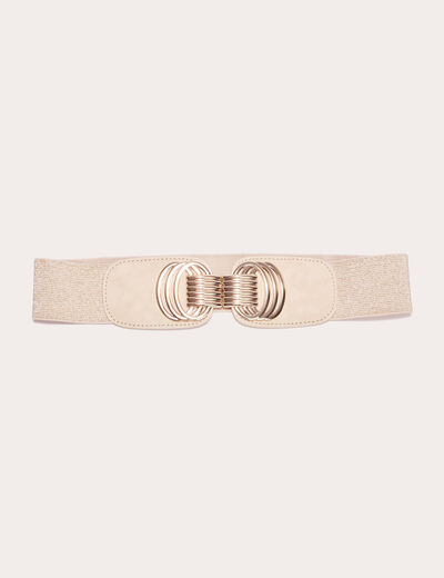 Ceinture élastiquée large couleur or femme