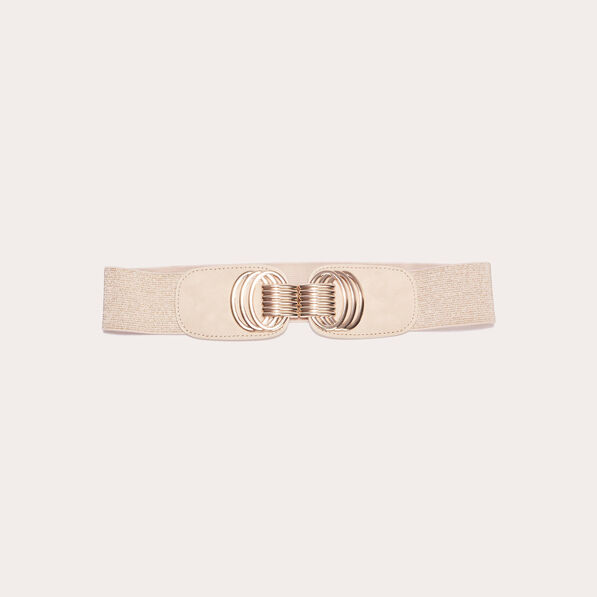 Ceinture élastiquée large couleur or femme