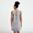 Robe courte droite en jean sans manches denim gris femme