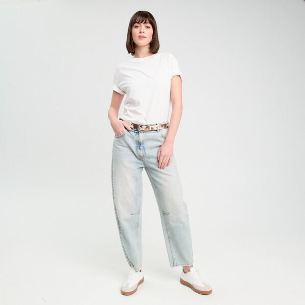 jeans balloon denim bleach femme Jeans balloon denim bleach femme