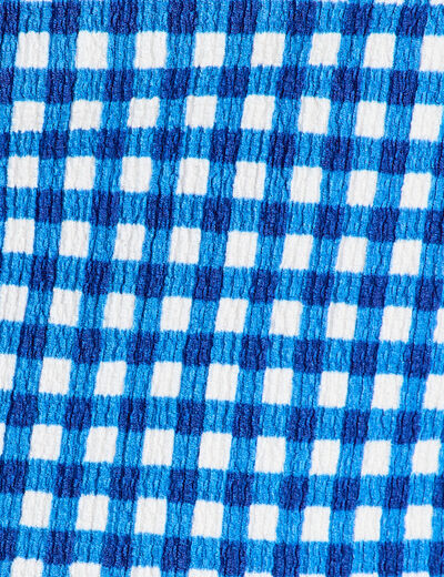 Débardeur cropped bretelles bleu electrique femme