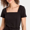 Combishort ceinturée noir femme