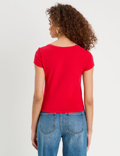 T-shirt manches courtes rouge femme
