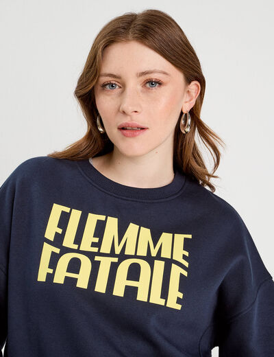 Sweat oversize bleu marine femme