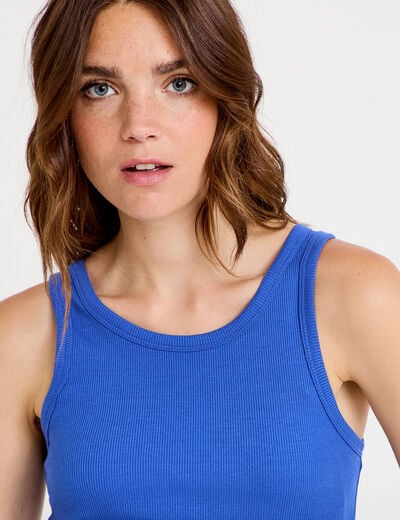 D&eacute;bardeur c&ocirc;tel&eacute; avec brassi&egrave;re int&eacute;gr&eacute;e bleu electrique femme