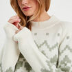 Pull col montant gris clair femme