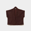 Gilet polaire manches courtes marron fonc&eacute; femme