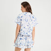 Chemise manches courtes bleu roi femme