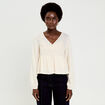 Blouse brod&eacute;e ecru femme