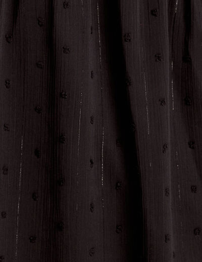 Robe évasée plumetis noir femme