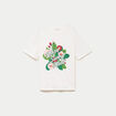 T-shirt col rond manches courtes ecru femme