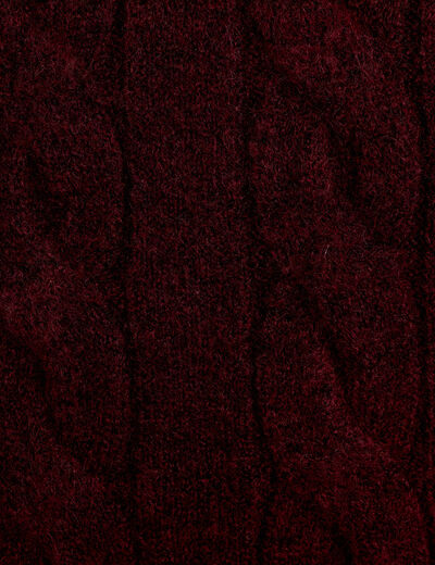 Pull sans manches torsad&eacute; violet fonc&eacute; femme